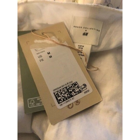 NWT BROCK COLLECTION X H&M COLLABORATION WHITE FLORAL BALLON HEM DRESS SZ MEDIUM - Picture 12 of 12